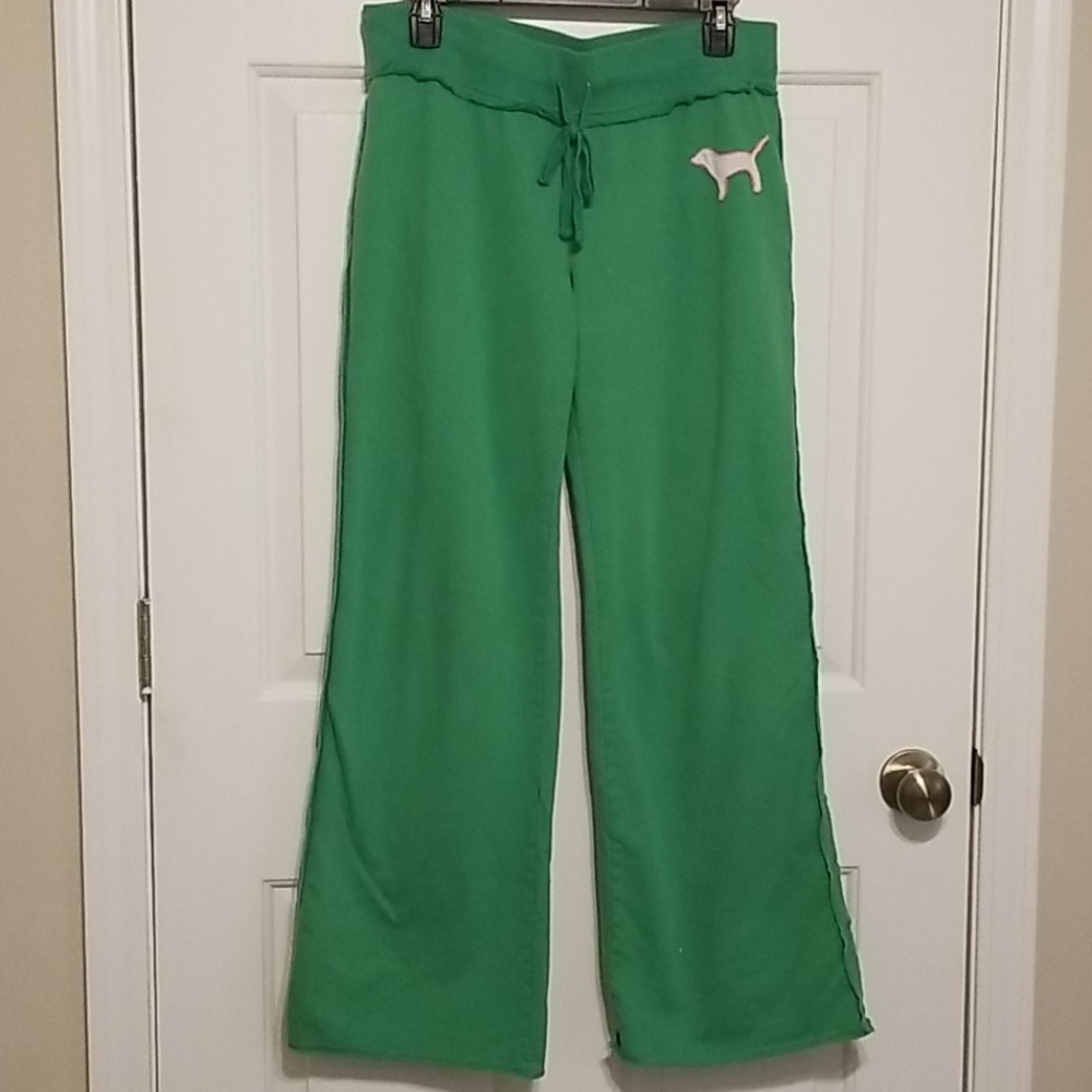 PINK green sweat pants M